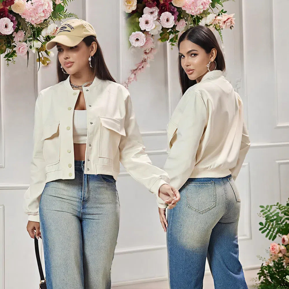 Damen elegante cropped Jacke Amawinc