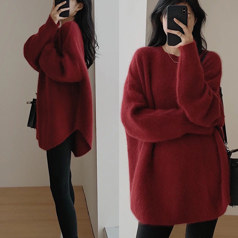 Damen Oversized Strickpullover mit lässigem Schnitt und voluminösen Ärmeln Amawinc