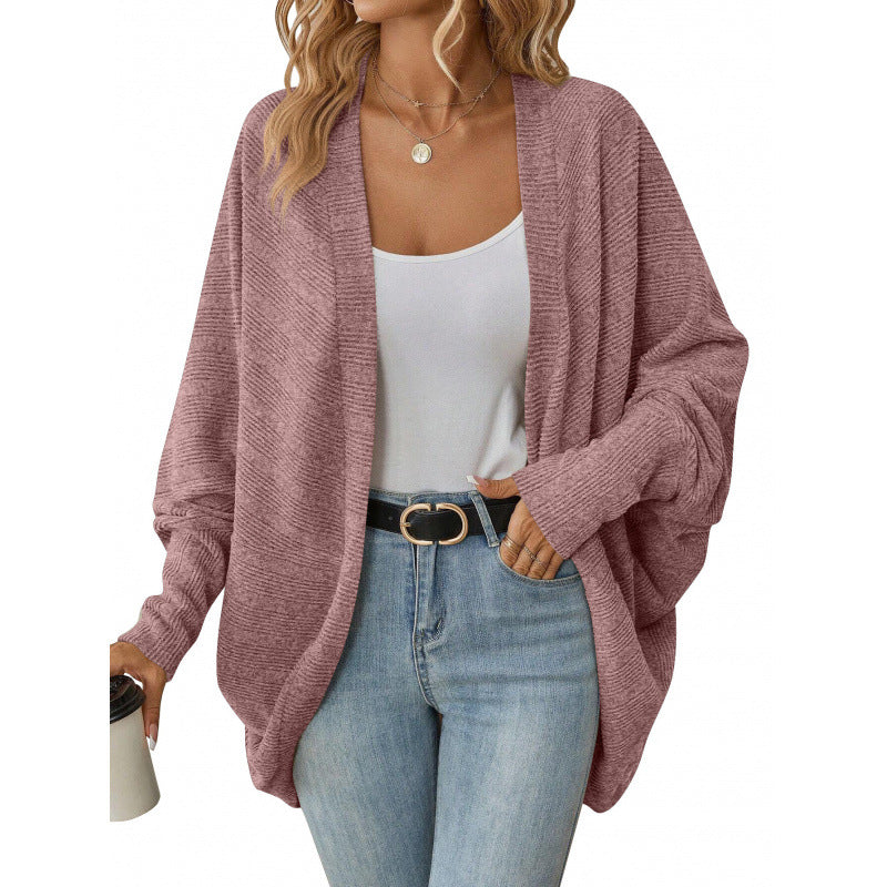 Damen lässige Strickjacke mit oversized Schnitt und lässigen Ärmeln Amawinc