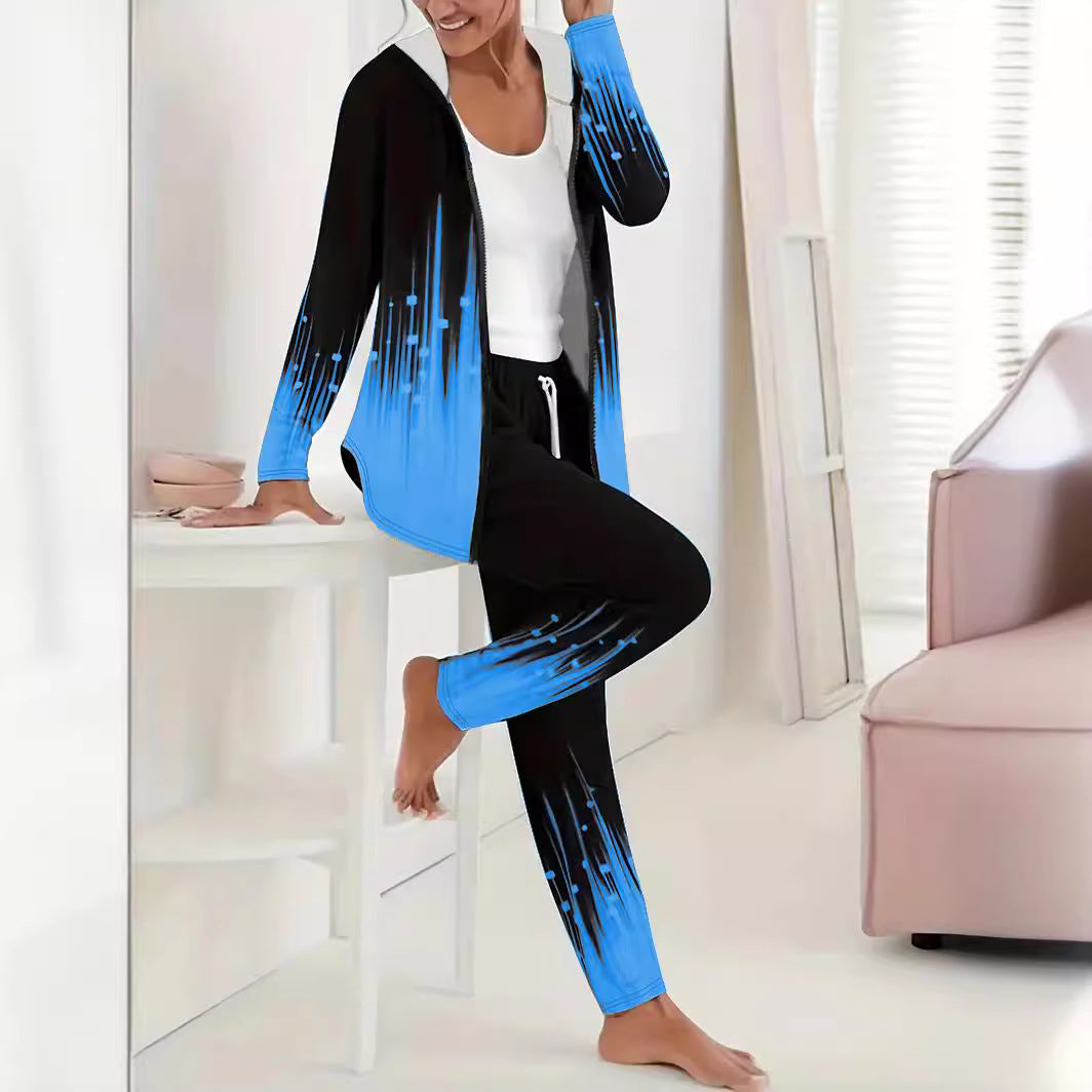 Damen Sportlicher Freizeitanzug mit moderne Farbverlauf-Details Amawinc