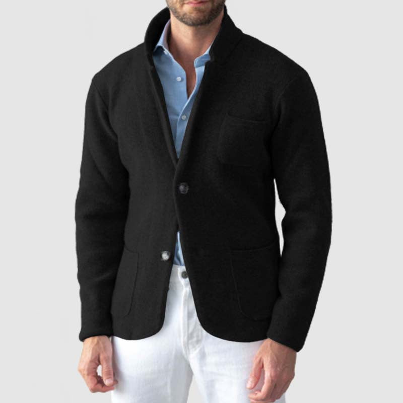 Veste Blazer Tricot Homme Nordisk Flair Slim Fit En Laine Mélangée Revers À Encoche Décontracté Chic Amawinc