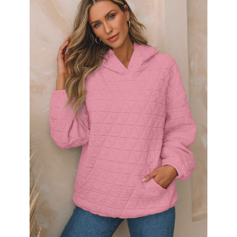 Damen gesteppter Kapuzenpullover mit praktischen Taschen Amawinc