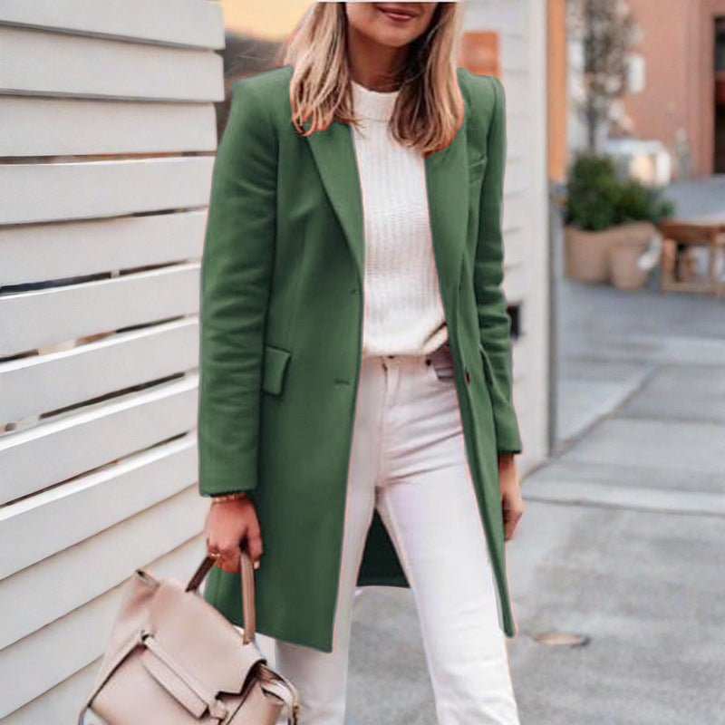 Damen eleganter und bequemer Wollmantel Amawinc