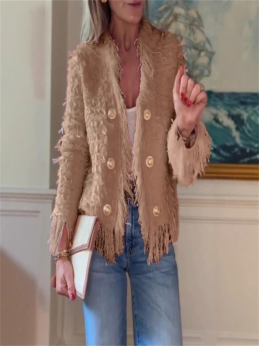 Damen modische Fransenjacke Amawinc
