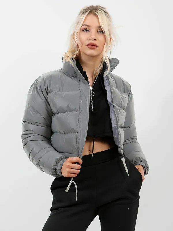 Damen stylische, kurz geschnittene Steppjacke Amawinc