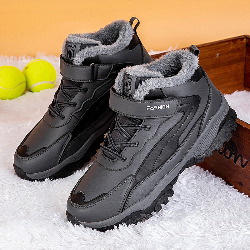 Damen Warm gefütterte Winterstiefel mit rutschfester Sohle und verstellbarem Klettverschluss Amawinc