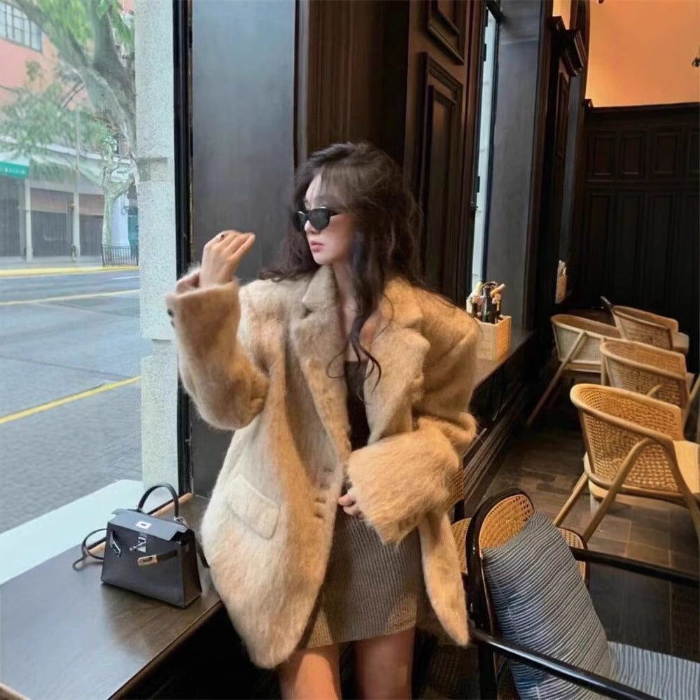 Damen Modischer Oversized-Blazer mit luxuriösem Futter Amawinc