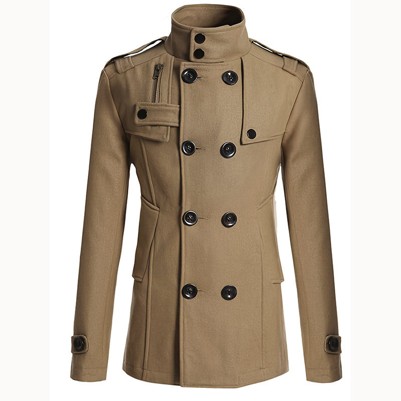 Damen Modischer Trenchcoat mit asymmetrischem Schnitt und praktischen Taschen Amawinc