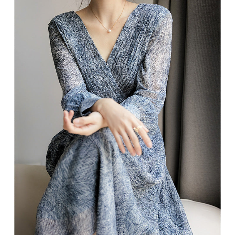 Robe Viola En Soie de Mûrier par Amawinc Drapé Léger et Élégant Enveloppante pour Jour et Nuit