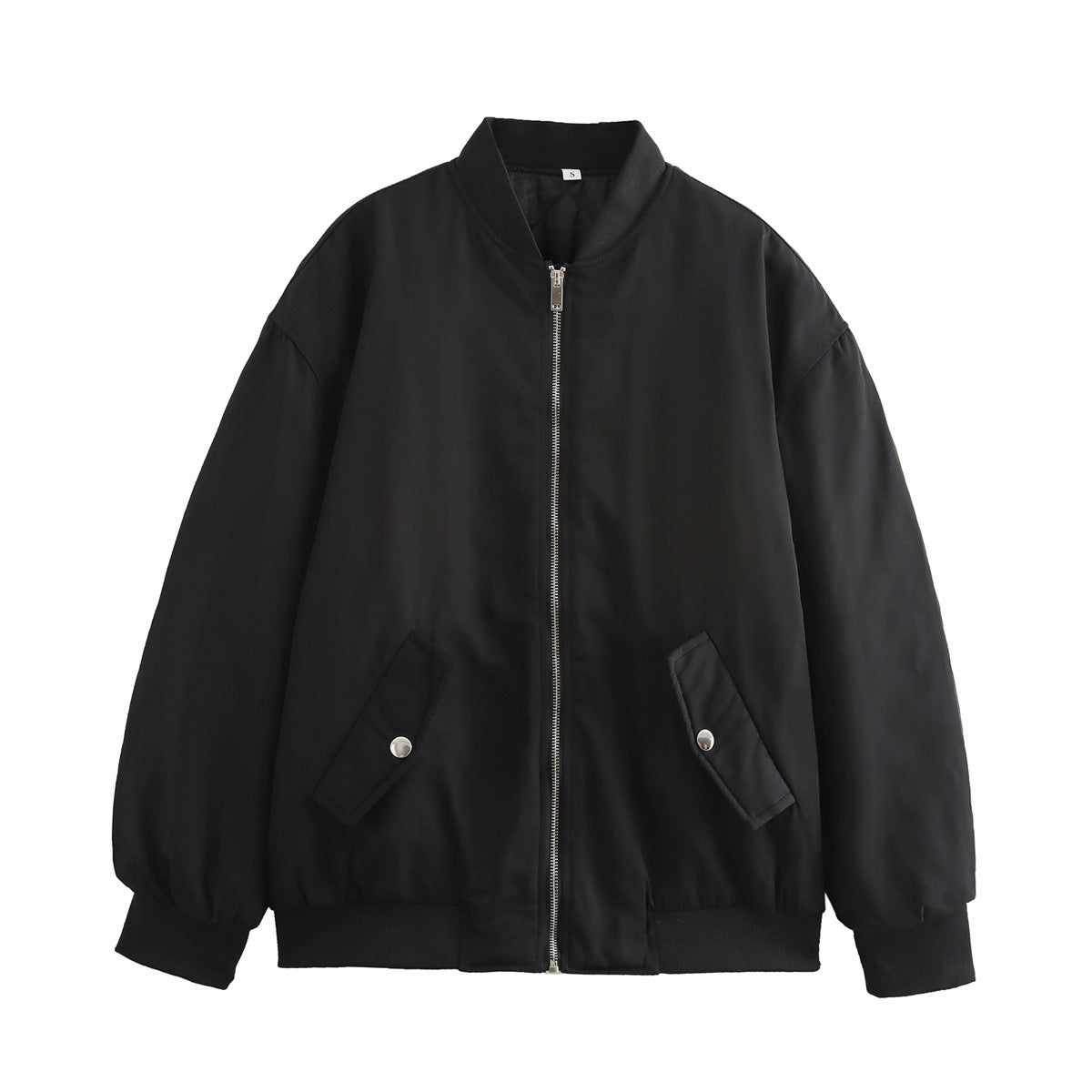 Damen modische Bomberjacke mit praktischen Taschen und hochgeschlossenem Kragen Amawinc