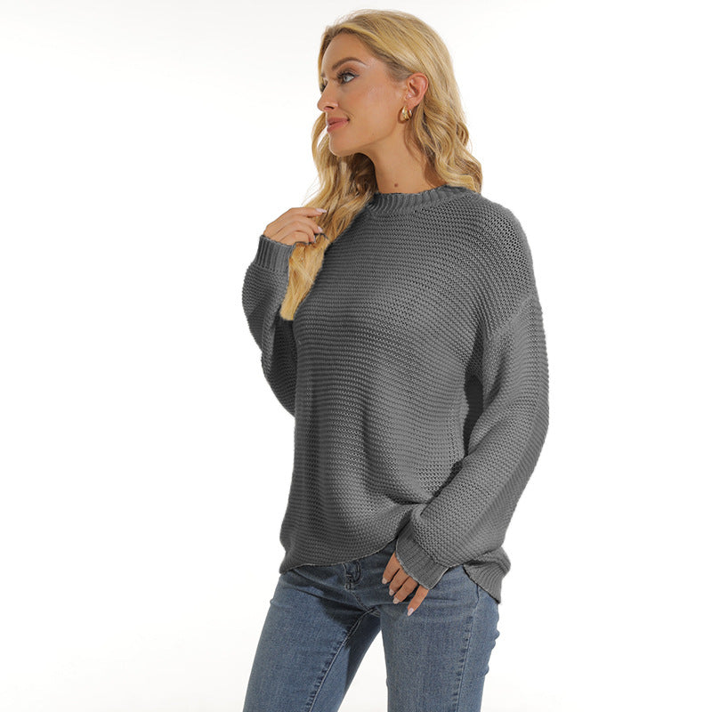 Damen Pullover mit strukturiertem Maschenmuster und bequemem Schnitt Amawinc