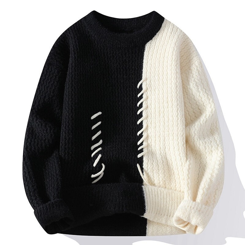 Damen Strukturierter Pullover mit einzigartigem Design und gewebtem Muster Amawinc