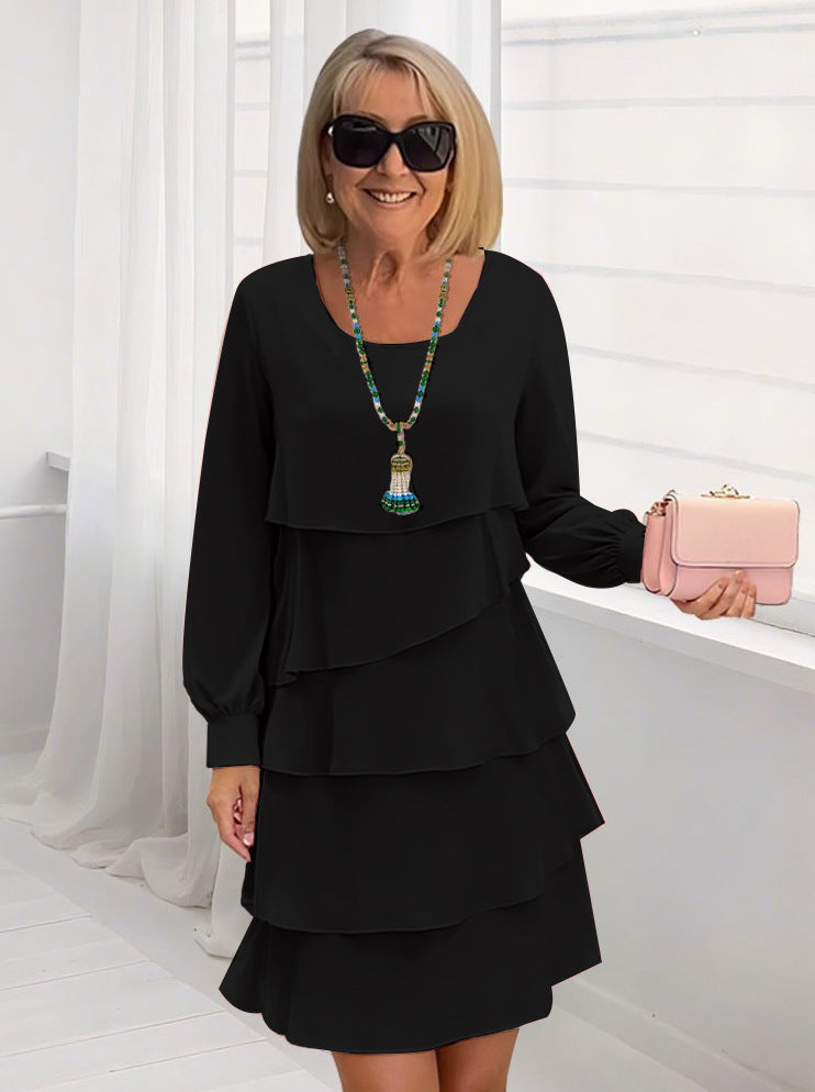 Damen Cerulean-Farbige Layered Kleider Amawinc