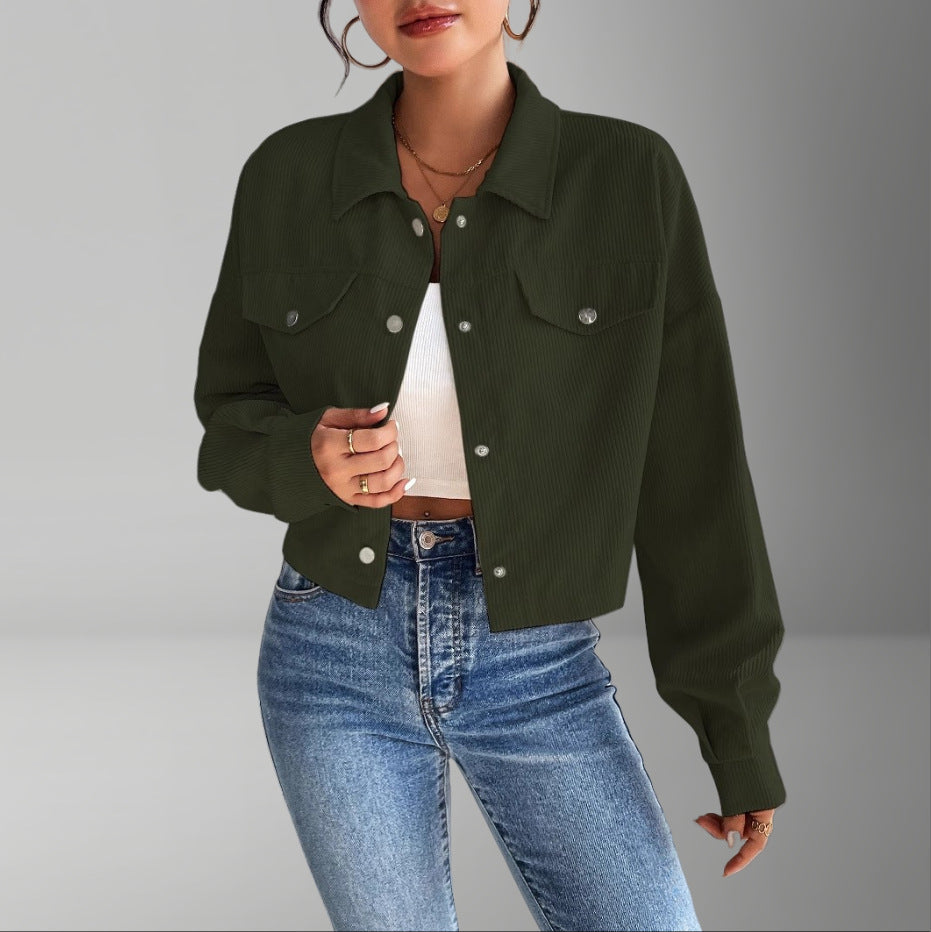 Damen Kurzjacke aus cordartigem Material Amawinc