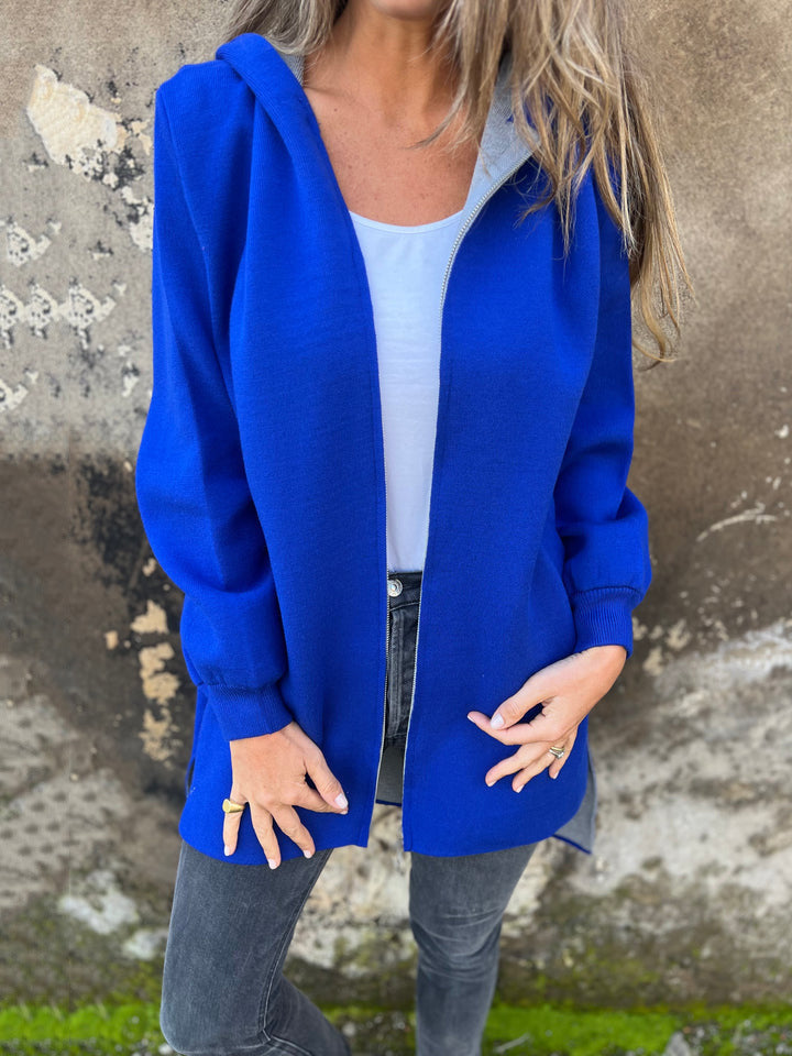 Veste À Capuche Pour Femmes En Mélange Coton Coupe Décontractée Zip Avant Avec Poches
