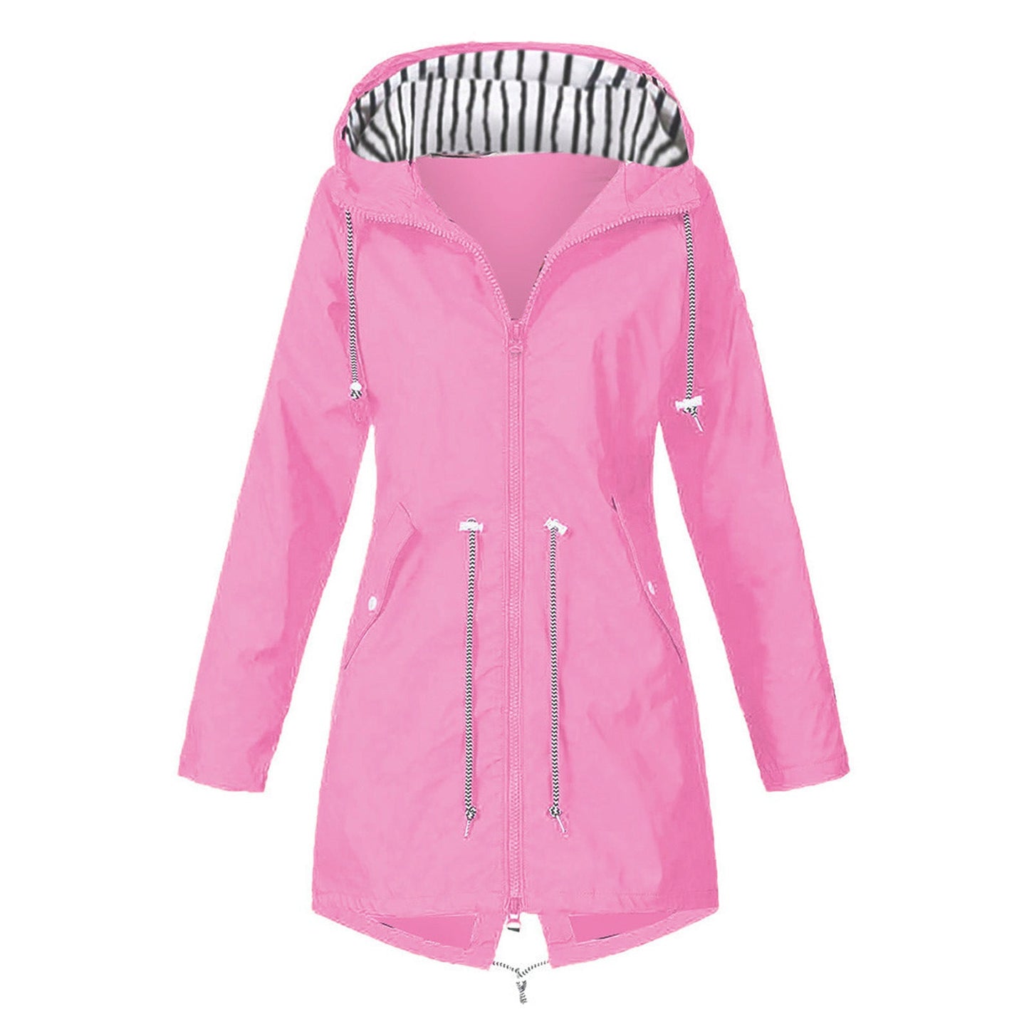 Damen wasserabweisende Freizeitjacke mit verstellbarem Kapuzenkragen und funktionalen Taschen Amawinc