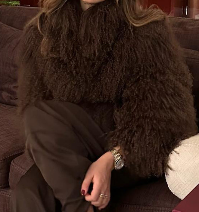 Damen Flauschige Kuscheljacke Amawinc