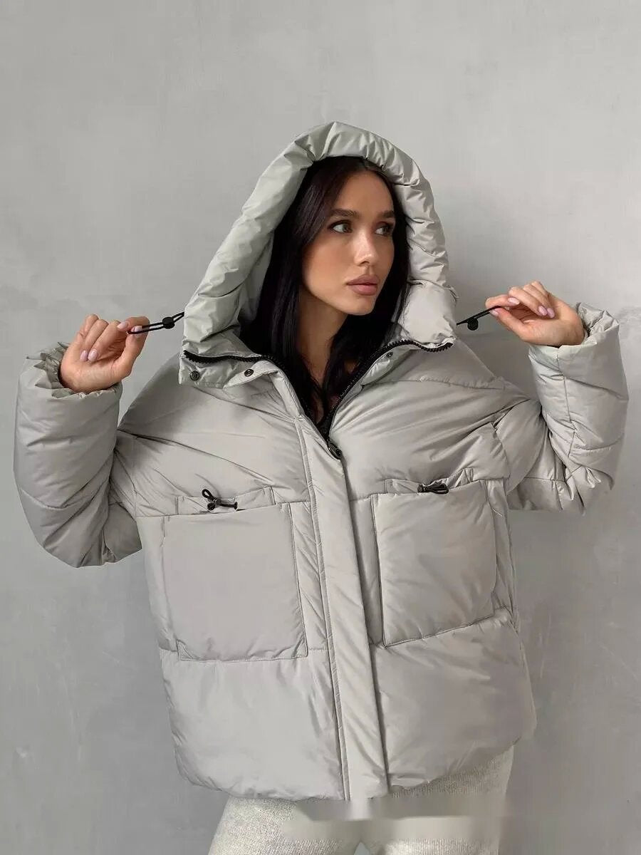 Damen Sportliche Winterjacke mit hohem Kragen und praktischen Taschen Amawinc