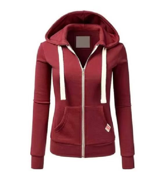 Damen sportliche Kapuzenjacke mit durchgehendem Reißverschluss und praktischen Taschen Amawinc