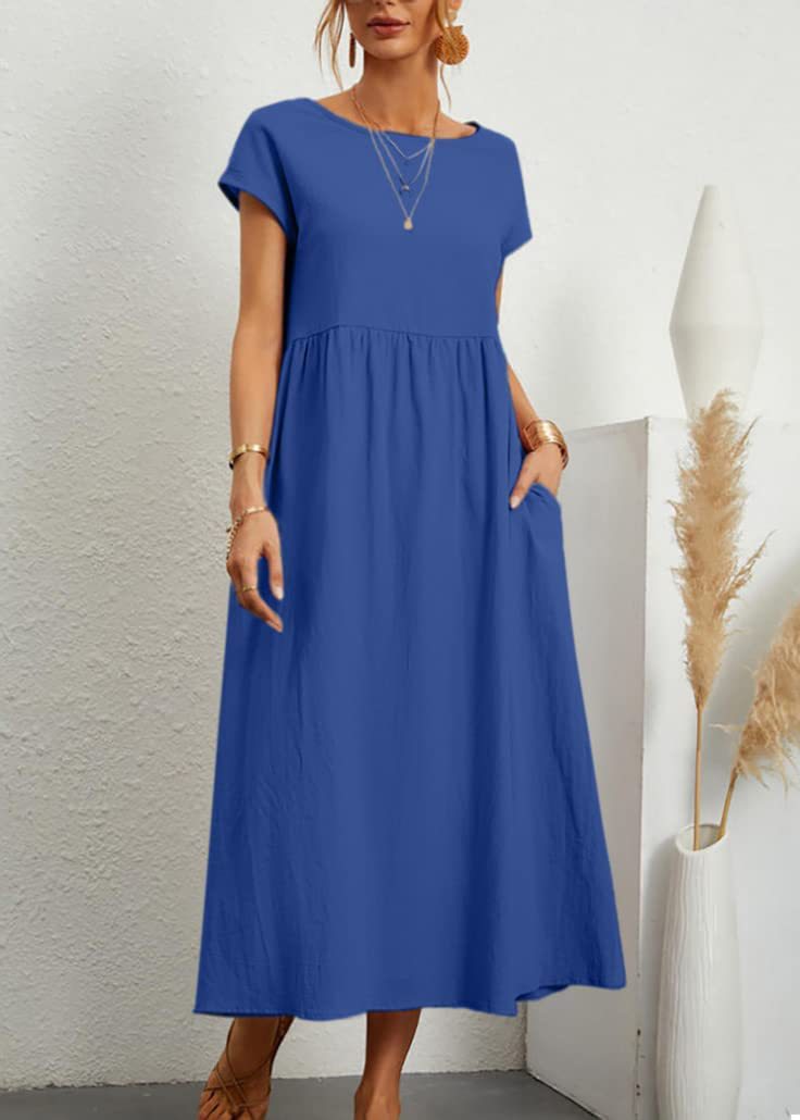 Damen Maxikleid aus leichtem, luftdurchlässigem Stoff Amawinc