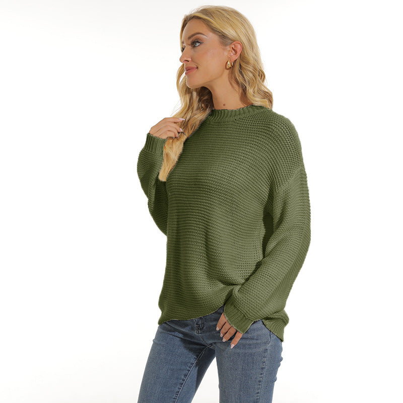 Damen Pullover mit strukturiertem Maschenmuster und bequemem Schnitt Amawinc