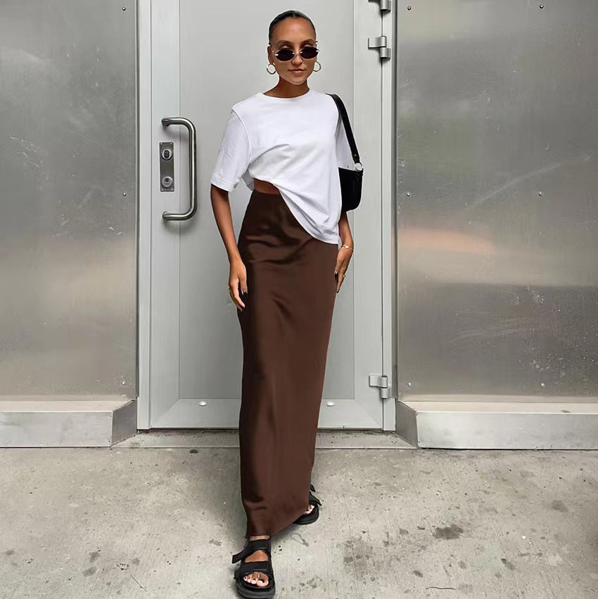 Damen elegantes Maxikleid mit asymmetrischem Schnitt und dekorativem Überwurf Amawinc