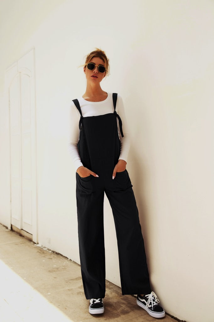Damen Lässiger Overall mit breiten Beinen und praktischen Taschen Amawinc
