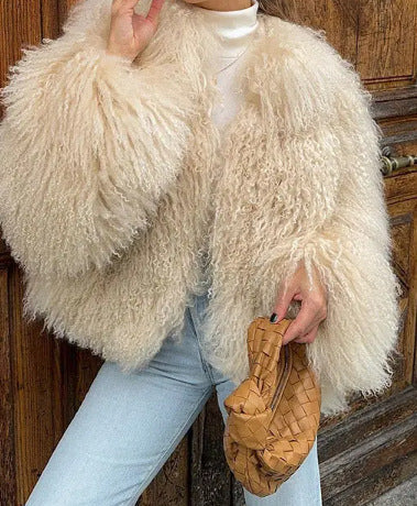 Damen Flauschige Kuscheljacke Amawinc