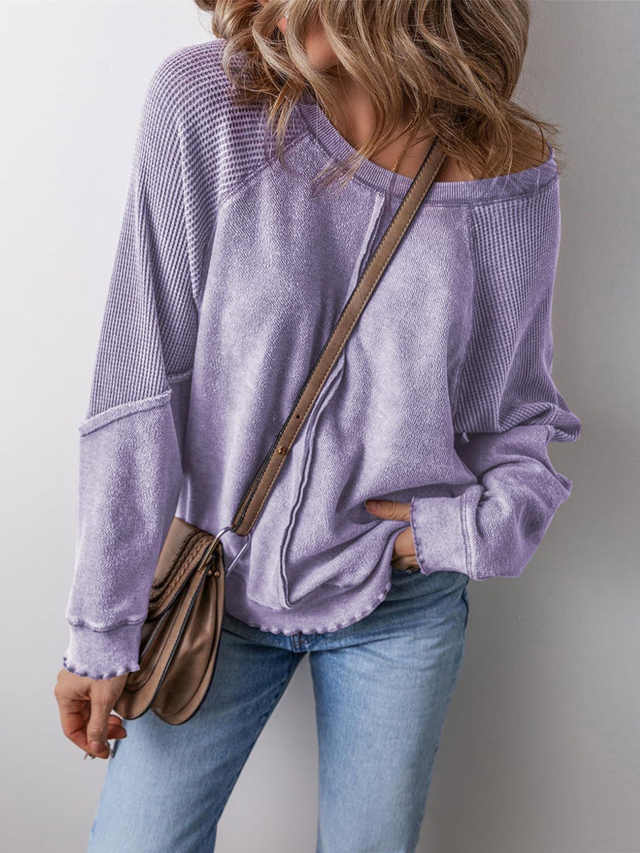 Damen lässiger Pullover mit weitem Ausschnitt Amawinc