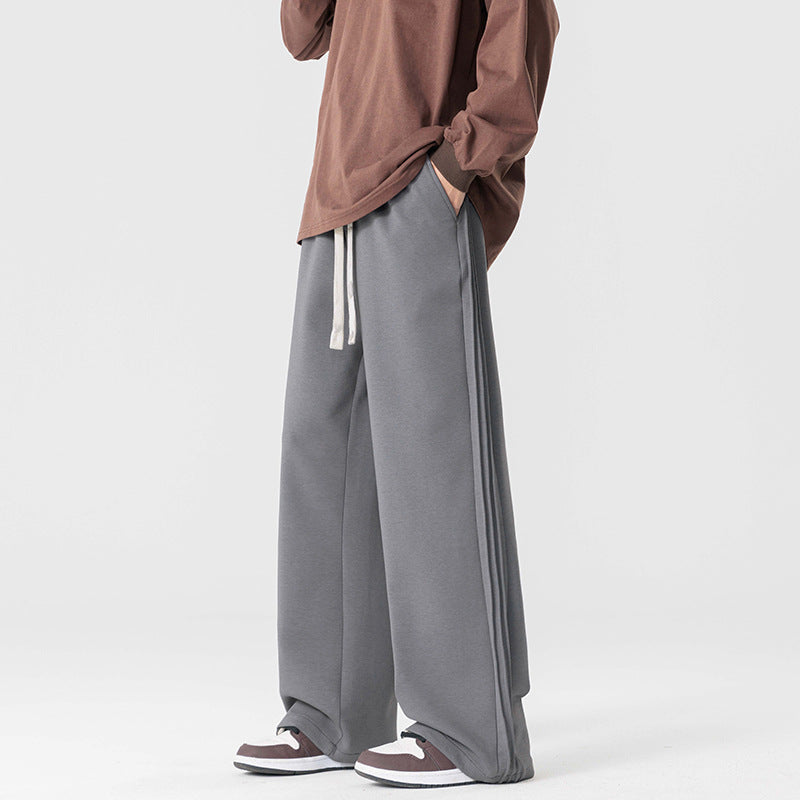 Pantalon De Sweat En Coton Mélangé Kovalé Coupe Décontractée Légèrement Ample Respirante Avec Ourlets Minimaliste