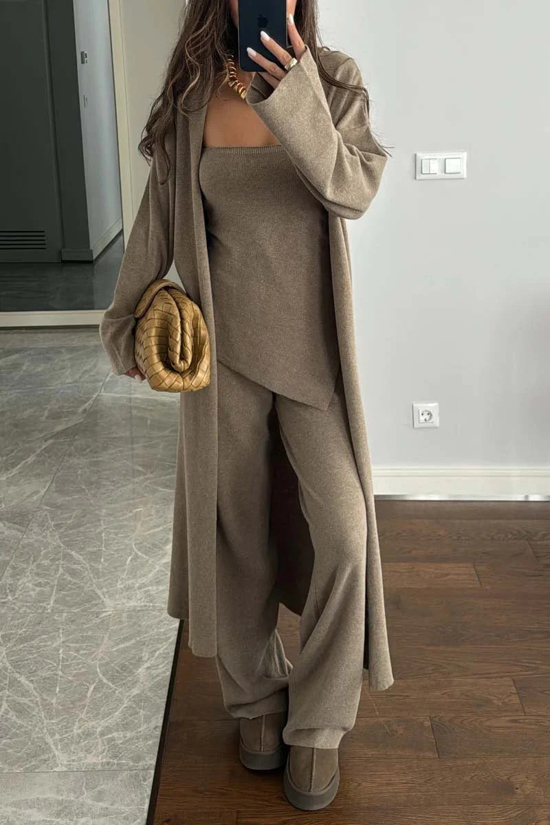 Damen Bequemes Strickanzug Set Amawinc