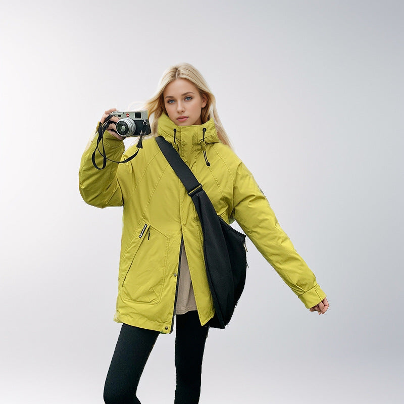 Damen isolierte Funktionsjacke mit hohem Kragen und strategischen Taschen Amawinc