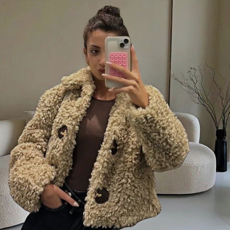 Damen modische Kunstfelljacke Amawinc