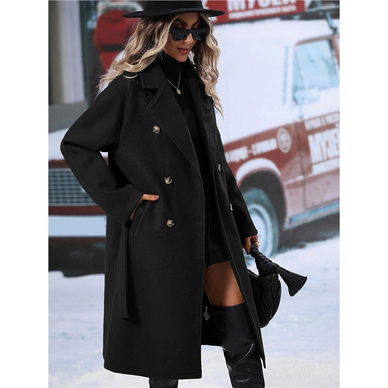 Damen Doppelreiher Wollmantel Amawinc