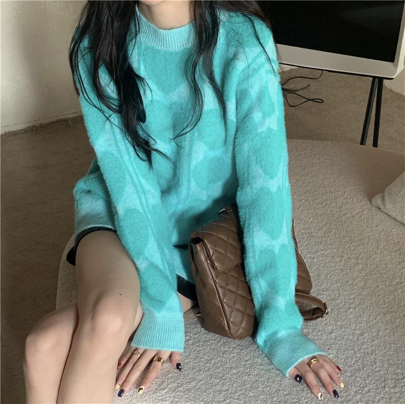 Damen kuscheliger Pullover mit abwechslungsreichem Muster und lässigem Schnitt Amawinc