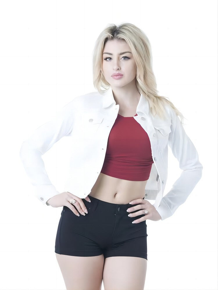 Damen lässige Jeansjacke Amawinc