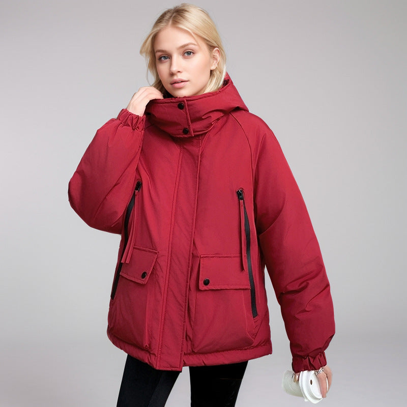 Damen sportliche Übergangsjacke mit vielfältigen Taschen und verstellbarem Kragen Amawinc
