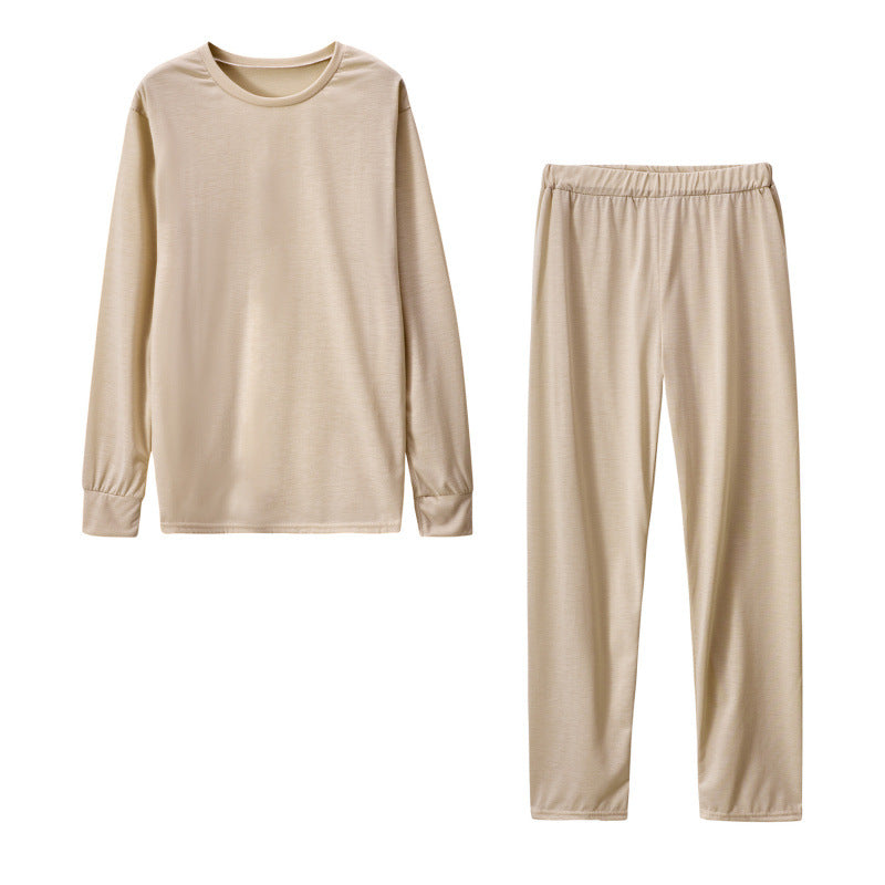 Damen Langarm Schlafanzug Set mit elastischen Hosen Amawinc