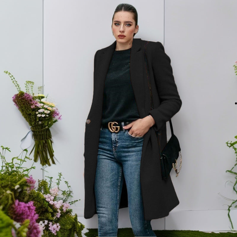 Damen elegante und bequeme Wollmantel Amawinc