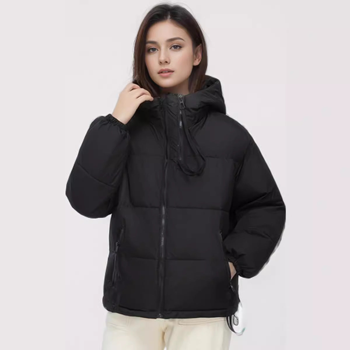Damen wasserabweisende Winterjacke mit verstellbarer Kapuze und praktischen Taschen Amawinc