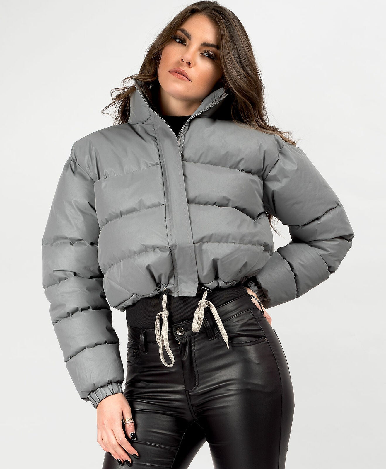 Damen trendige kurze Steppjacke Amawinc