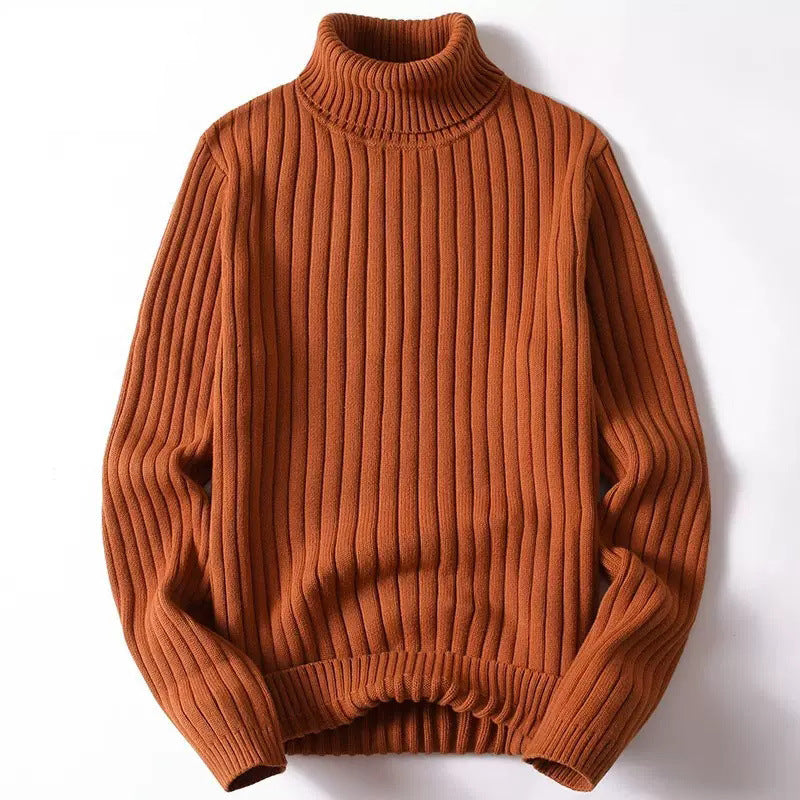 Pull En Coton Mélangé Avec Col Roulé Rabattable Maille Côtelée Manches Longues Longueur Jusqu Aux Hanches Bleu