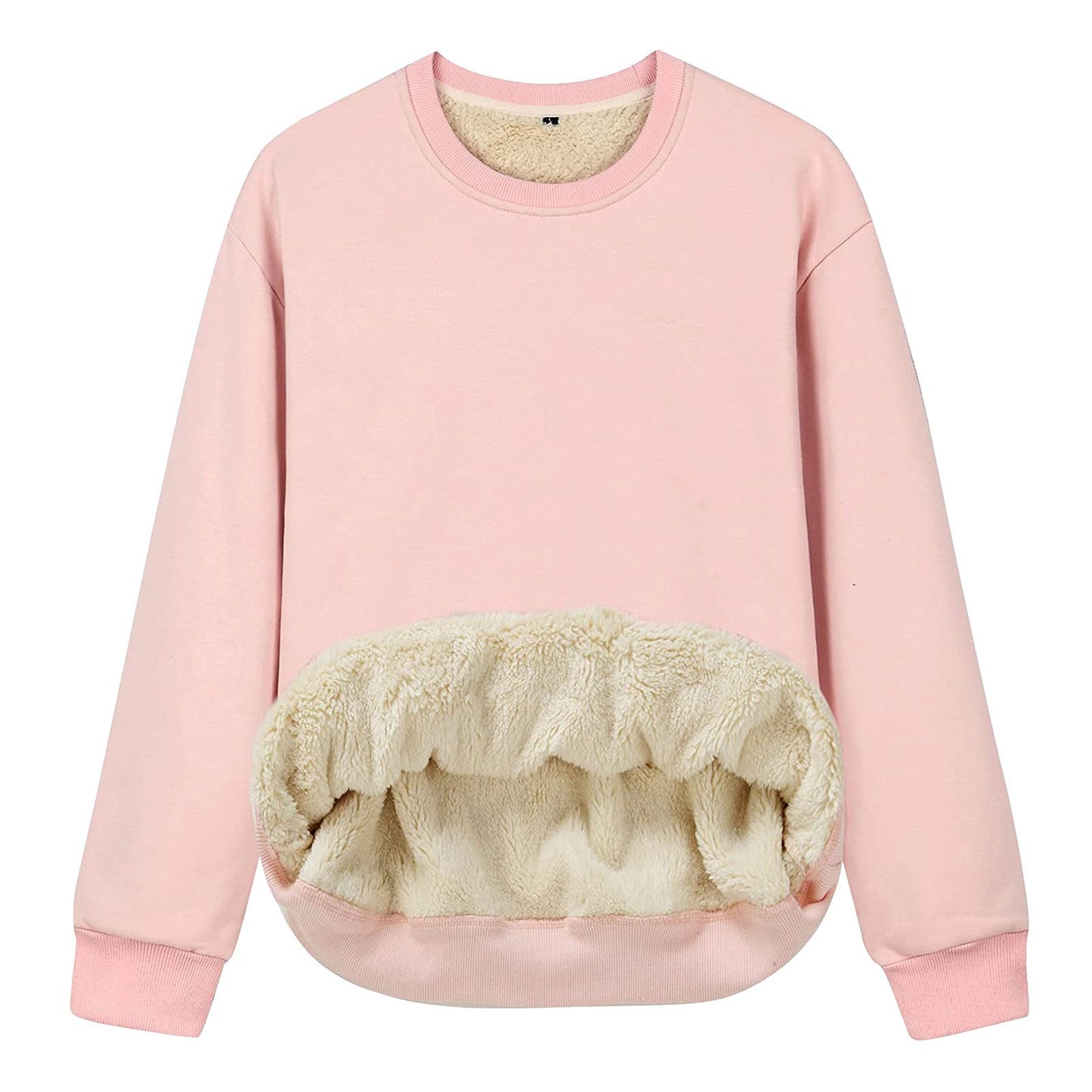 Damen Kuscheliger Sweatshirt mit weichem Innenfutter und Rundhalsausschnitt Amawinc