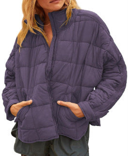 Damen Leichte Steppjacke mit hohem Kragen und praktischen Taschen Amawinc