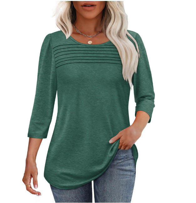 Damen Elegant geschnittenes Oberteil mit gerafften Details Amawinc