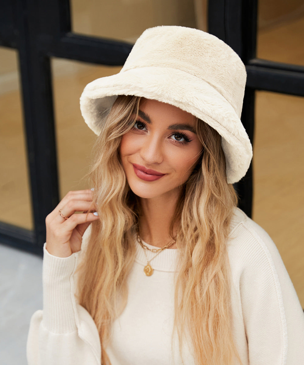 Damen Kuschelhut aus weichem Plüsch Amawinc