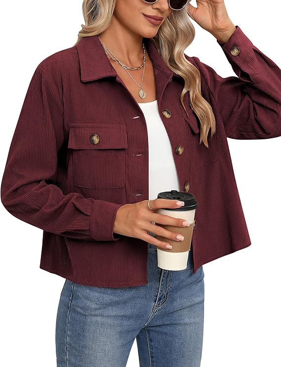 Damen lässige Overshirt-Jacke Amawinc