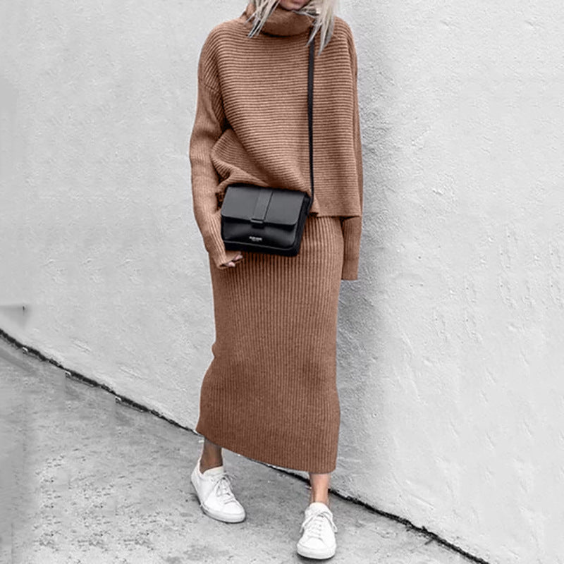 Natalie Ensemble Pull Pour Femme Et Jupe À Côtes Confortable Pour La Maison Et Détente Élégante