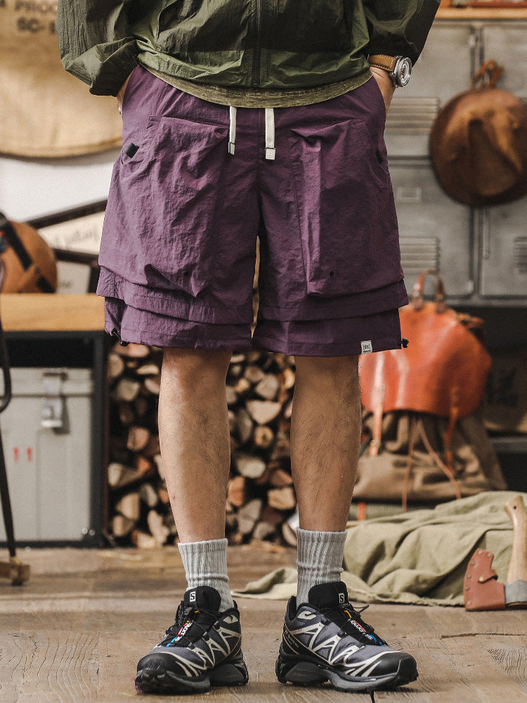 Shorts Cargo Homme Décontractés Séchage Rapide Poches En Maille Taille Ajustable Pour Plein Air