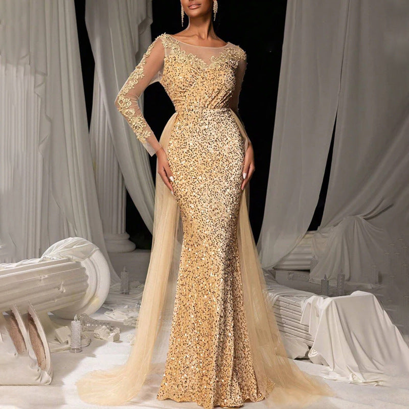 Elegantes langes Spitzenkleid für Partys von Fudus